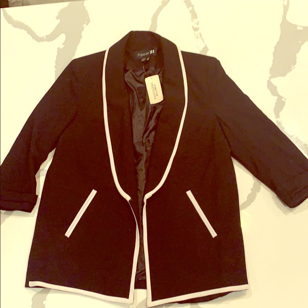 Black with white trimmed Blazer, never worn